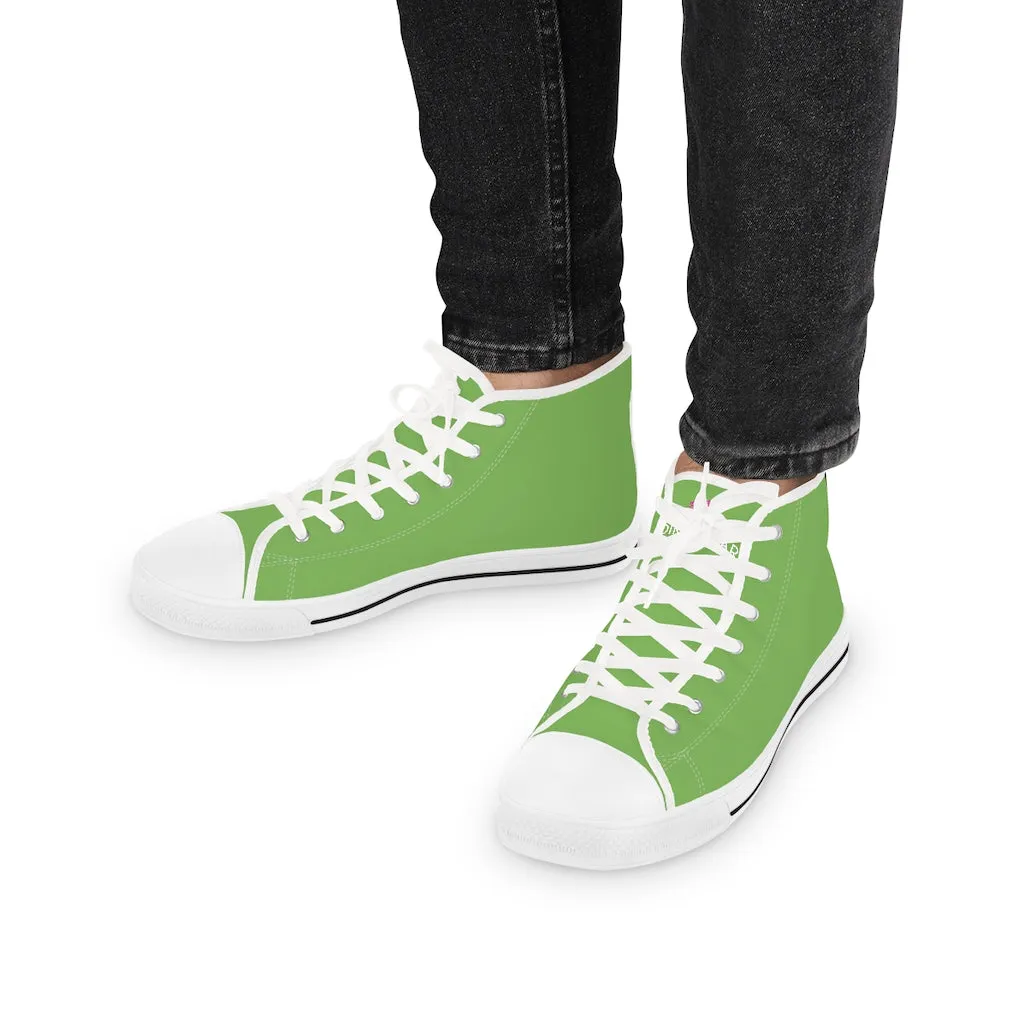 Light Green Men's High Tops, Modern Minimalist Best Men's High Top Sneakers (US Size: 5-14)