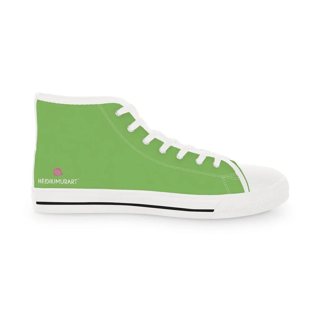 Light Green Men's High Tops, Modern Minimalist Best Men's High Top Sneakers (US Size: 5-14)