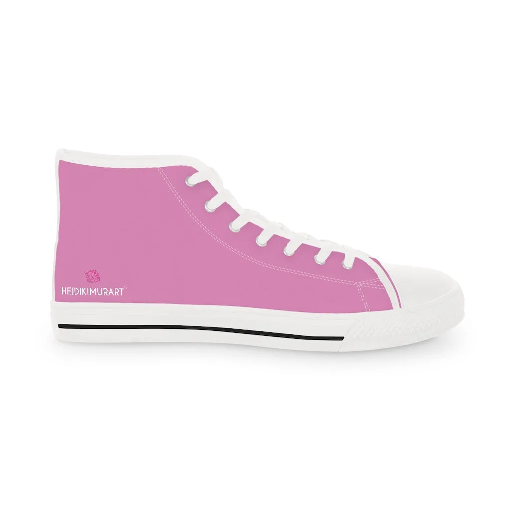 Light Pink Men's High Tops, Modern Minimalist Best Men's High Top Sneakers (US Size: 5-14)