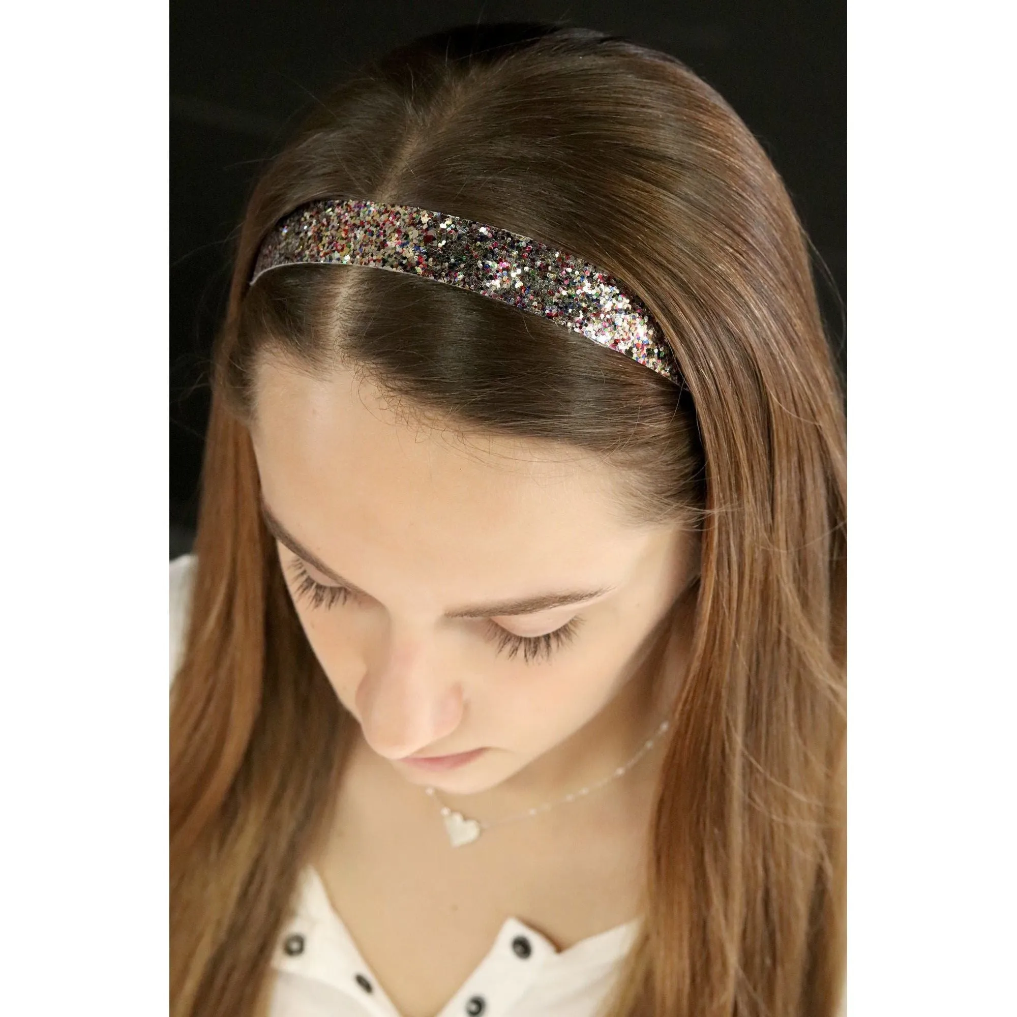 Light Pink Zebra Glitter Headbands - 12 Pack