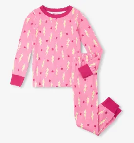 Lightening Bolts & Stars Stretch Cotton Pajama Set