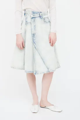 Lightwash Asymmetrical Denim Skirt