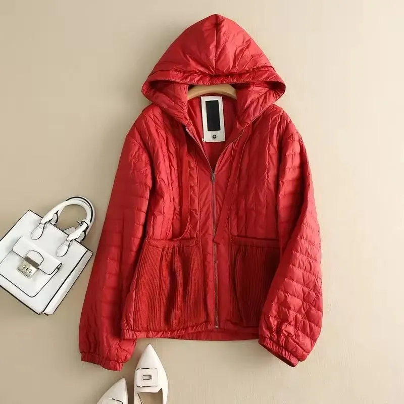 Lightweight Autumn Hooded Duck Down Jacket for Women