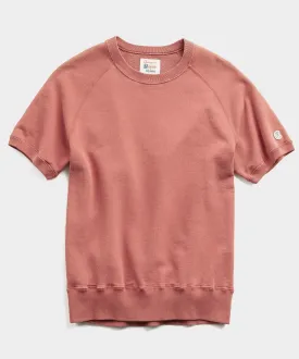 Lightweight Short Sleeve Sweatshirt in Rosewine