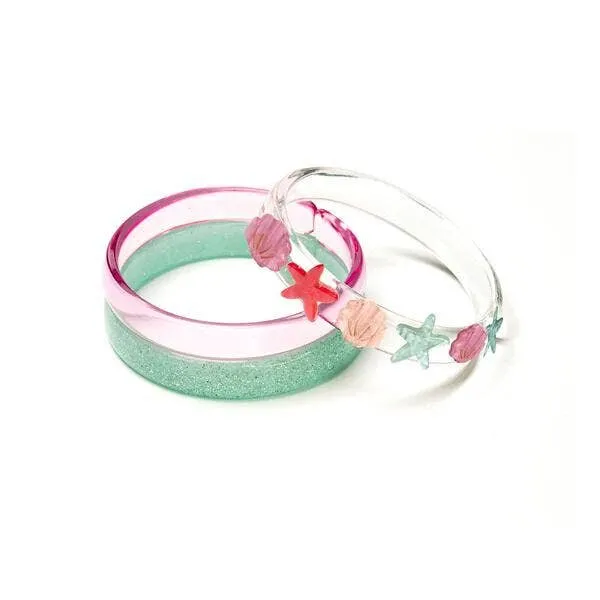 Lilies & Roses 3pc Bangle Set - Seashells Pearlized