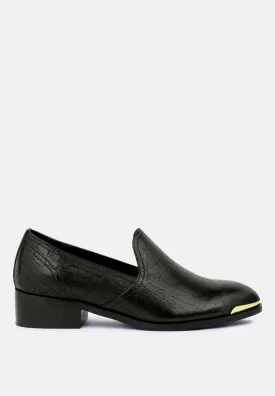 Lilliam Metal Highlight Casual Leather Loafers