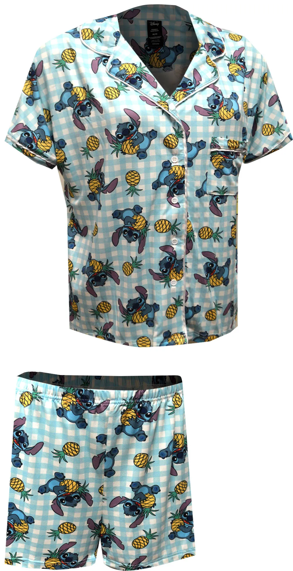 Lilo and Stitch Pineapple Print Plaid Shortie Pajama