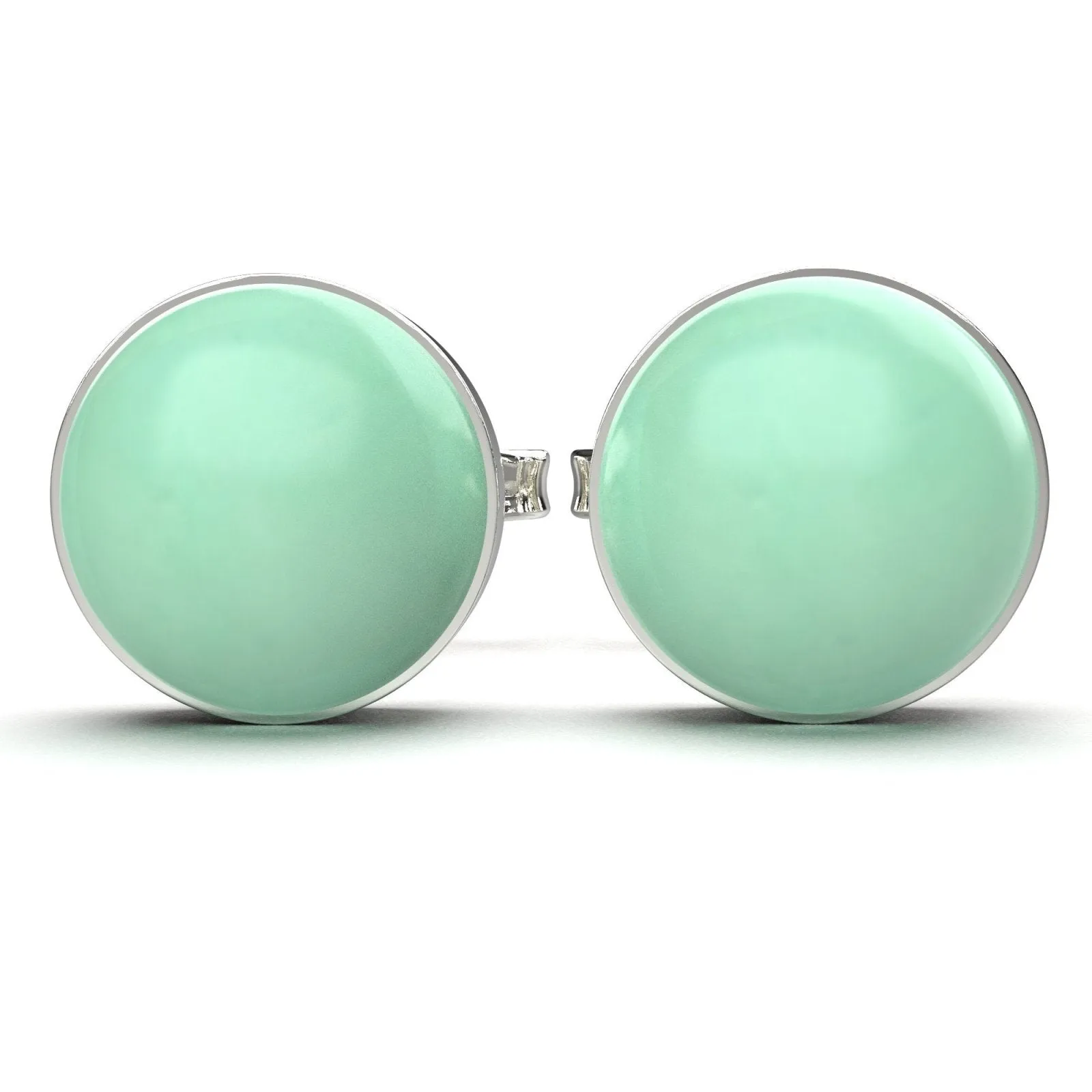 Lime Green Chrysoprase Gemstone Stud Earrings