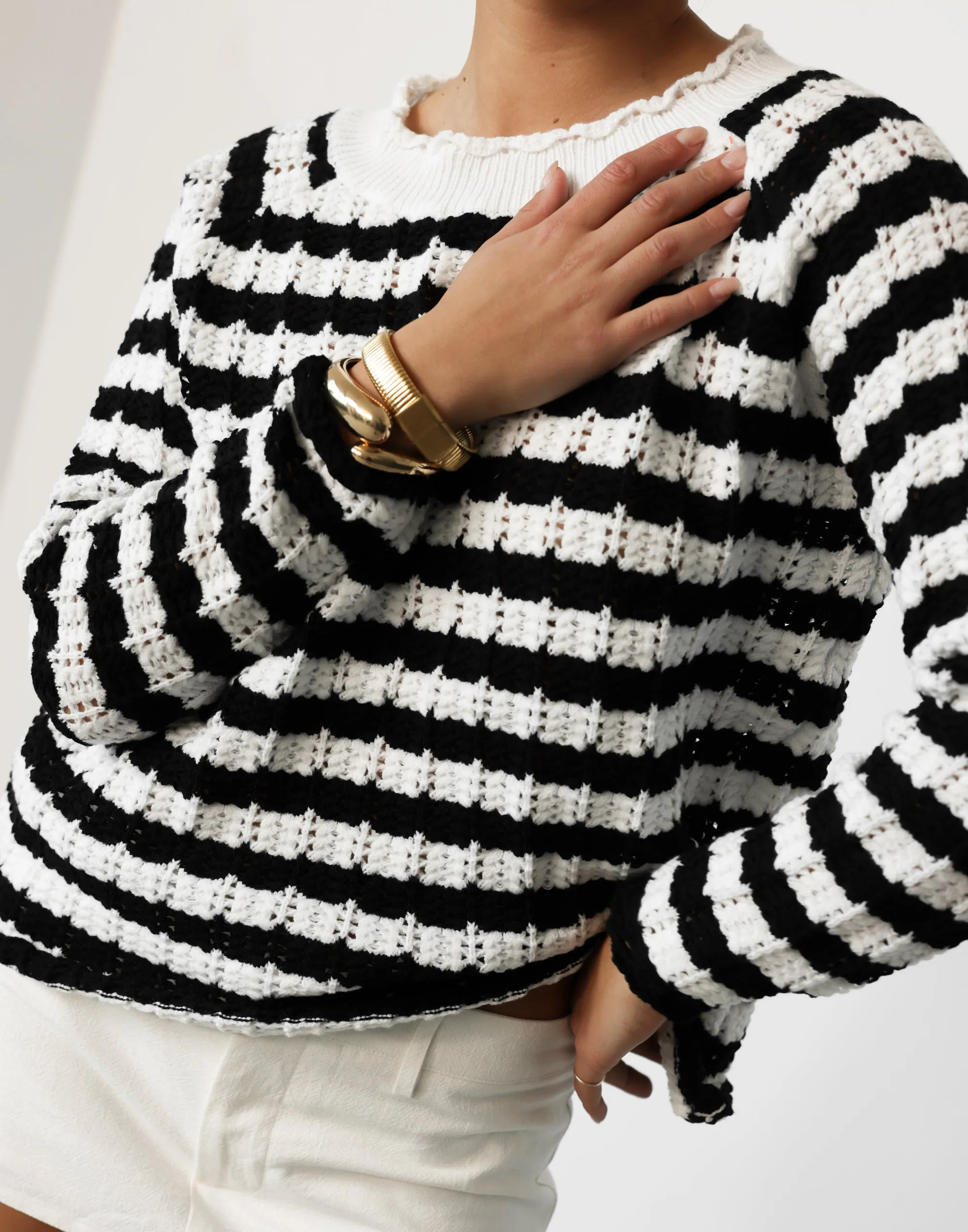 Linden Jumper (Black/White Stripe)