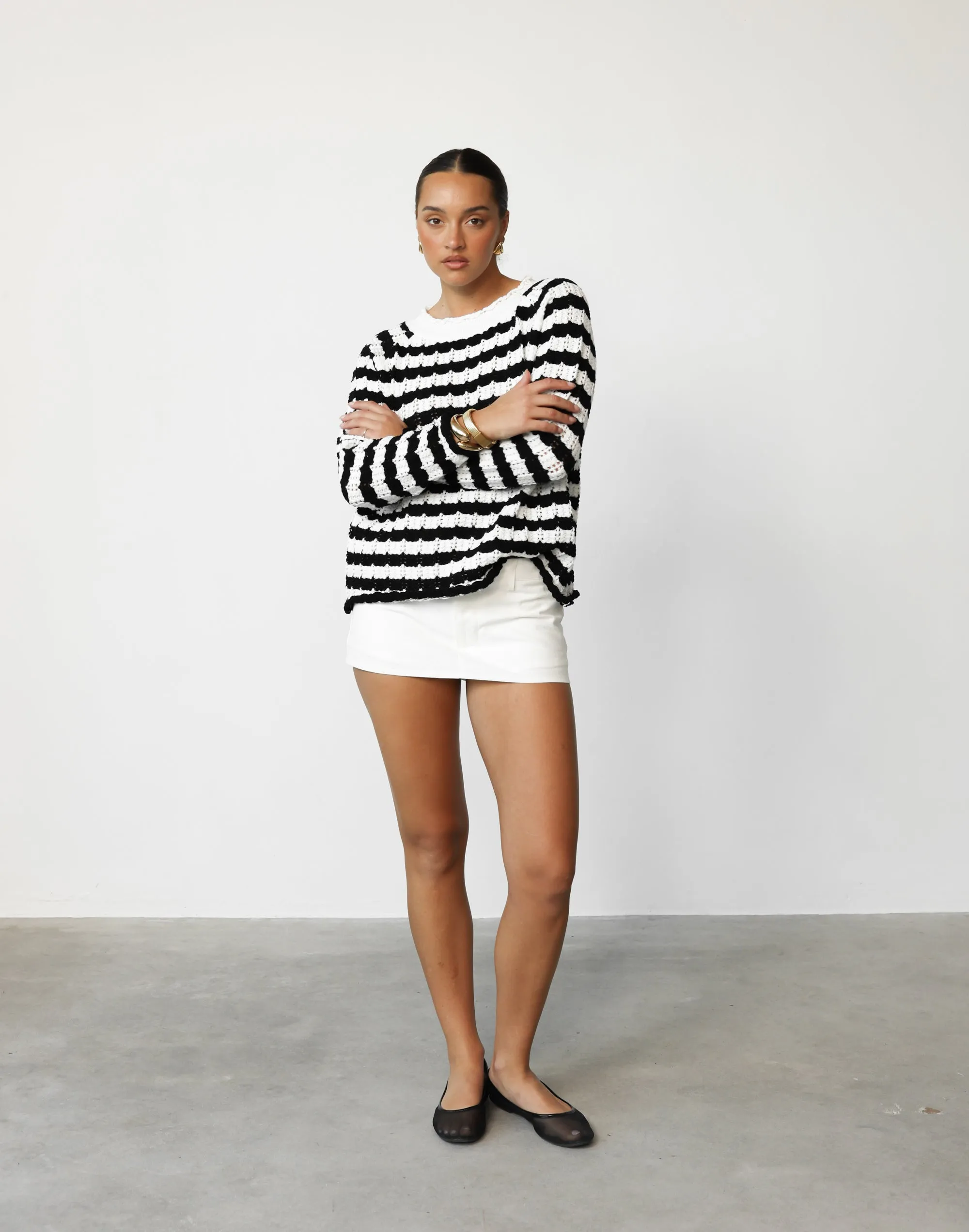 Linden Jumper (Black/White Stripe)