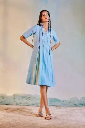 Linen Short Wrap Dress