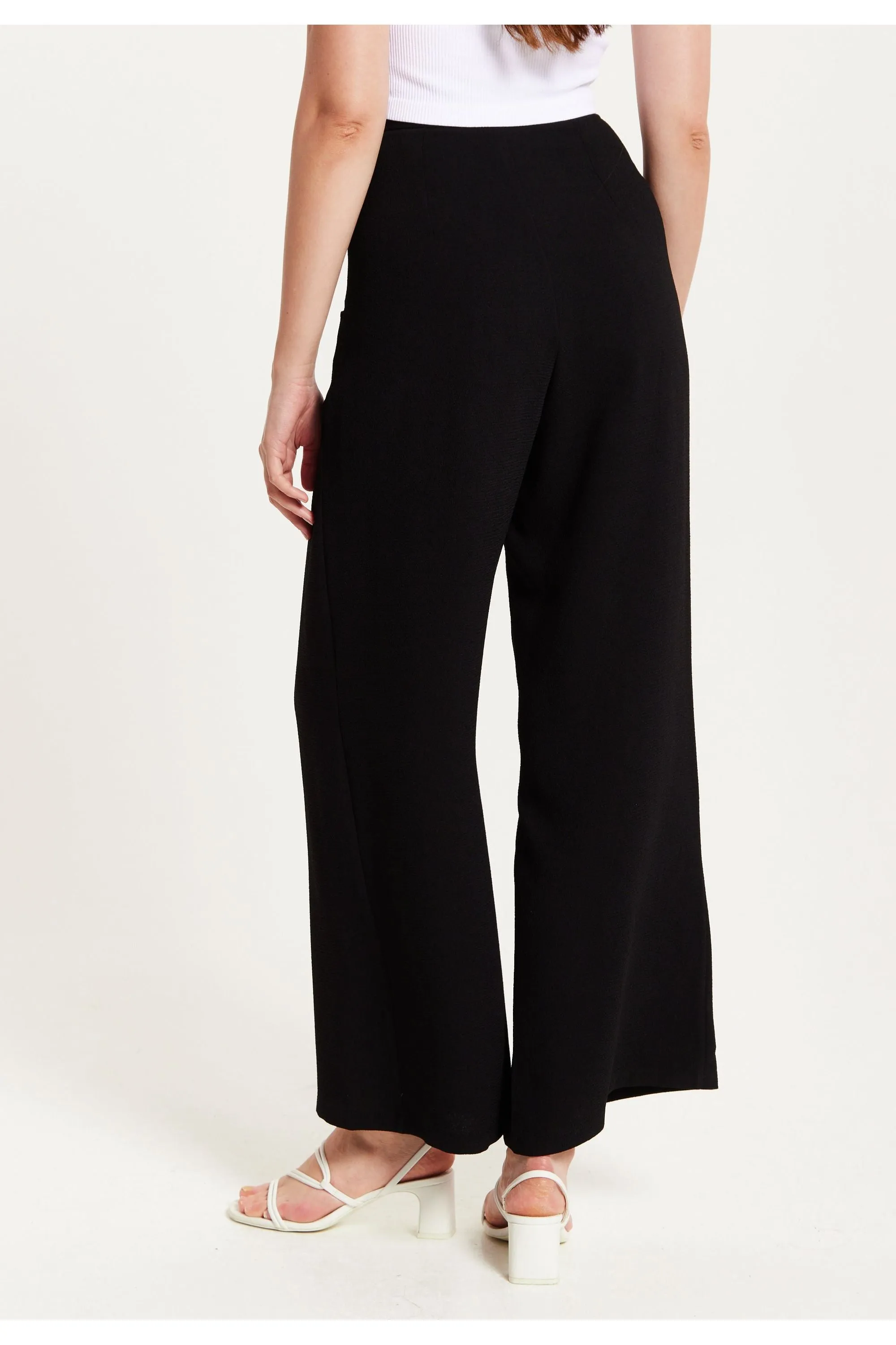 Liquorish Black Wide Leg Trousers