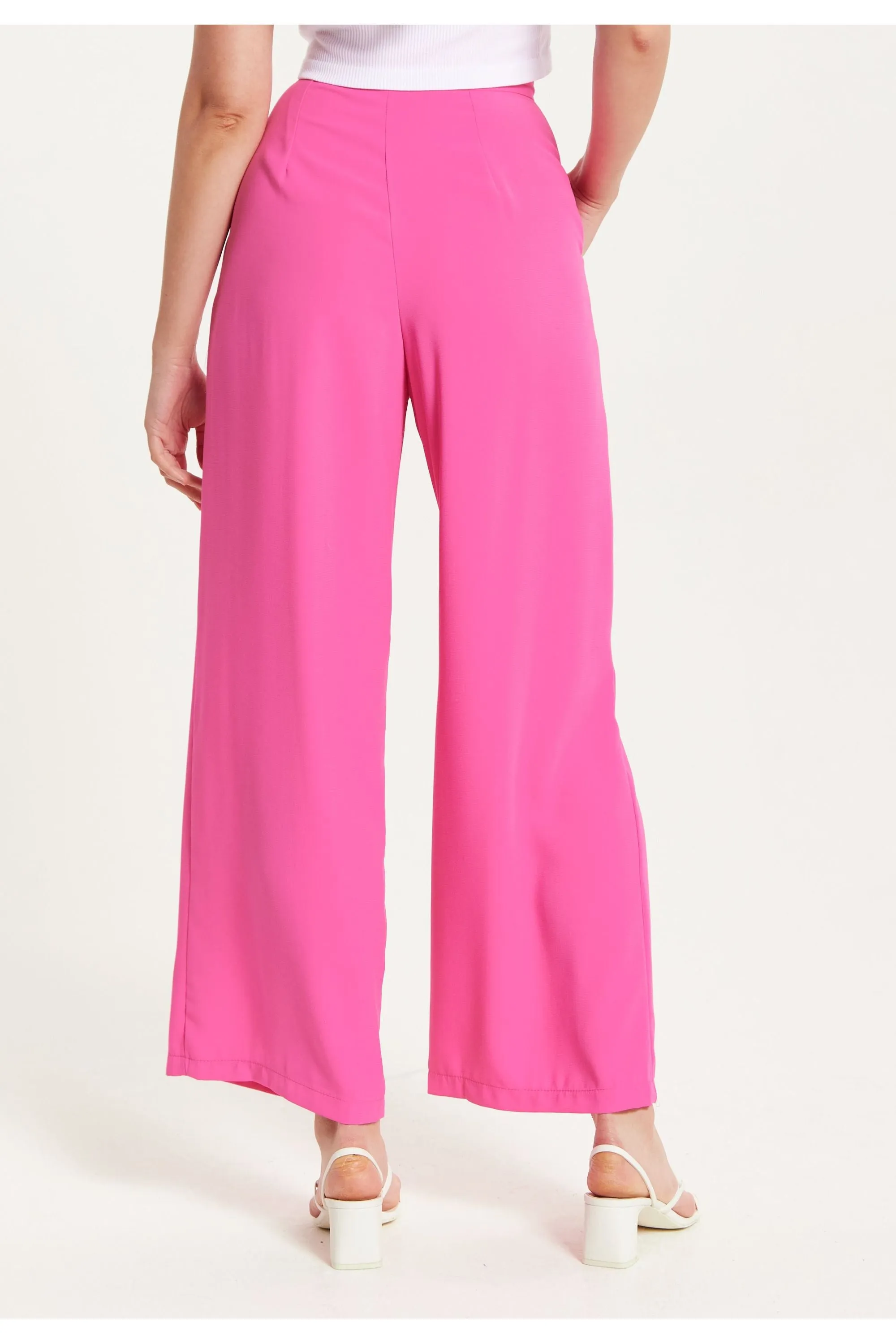 Liquorish Pink Wide Leg Trousers