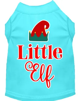 Little Elf Screen Print Dog Shirt Aqua Xl