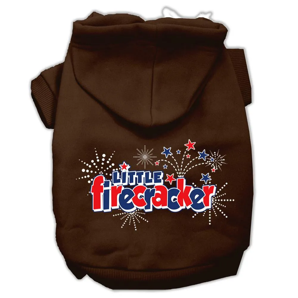 Little Firecracker Screen Print Pet Hoodies Brown Size XXL (18)