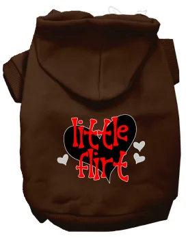 Little Flirt Screen Print Dog Hoodie Brown M