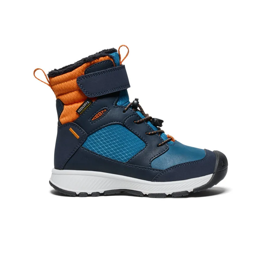 Little Kids' Skua Waterproof Winter Boot  |  Sky Captain/Gold Flame