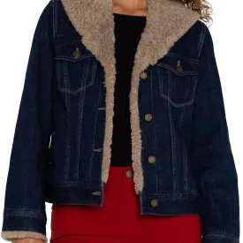 LIVERPOOL Faux Shearling & Denim Trucker Jacket