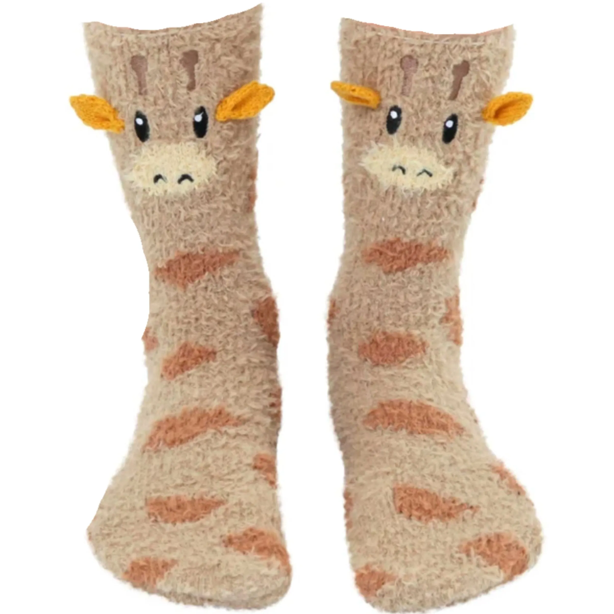 Living Royal Fuzzy Crew Slipper Socks – Giraffe