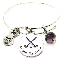 Living The Dream Field Hockey Bangle Bracelet