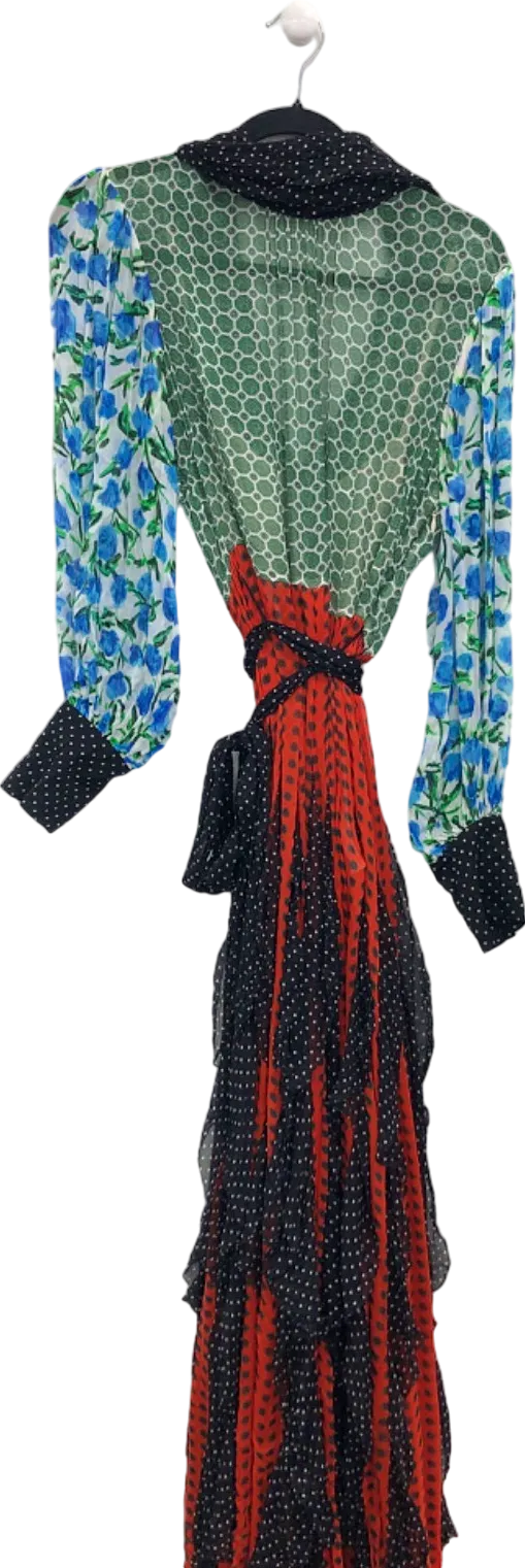 LK.BENNETT ROYAL ASCOT Alaina Mixed Print Georgette Maxi Dress UK 12