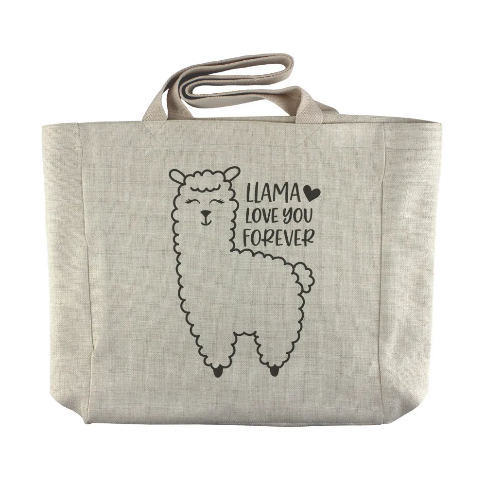 Llama Love You Forever | Reusable Canvas Grocery Tote