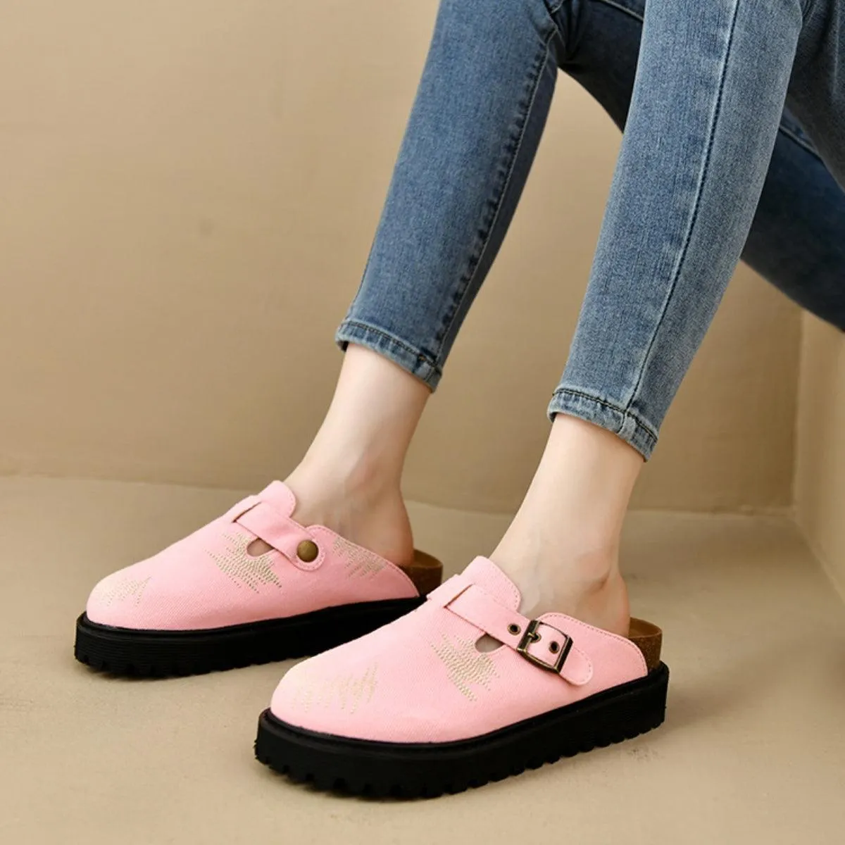 Loafers Suede Round Toe Platform Shoes