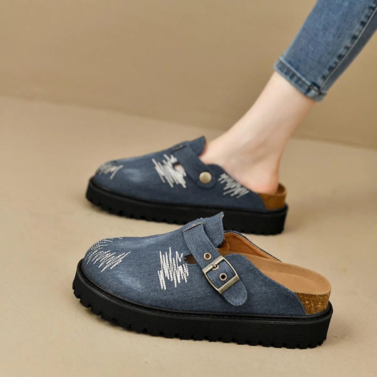 Loafers Suede Round Toe Platform Shoes