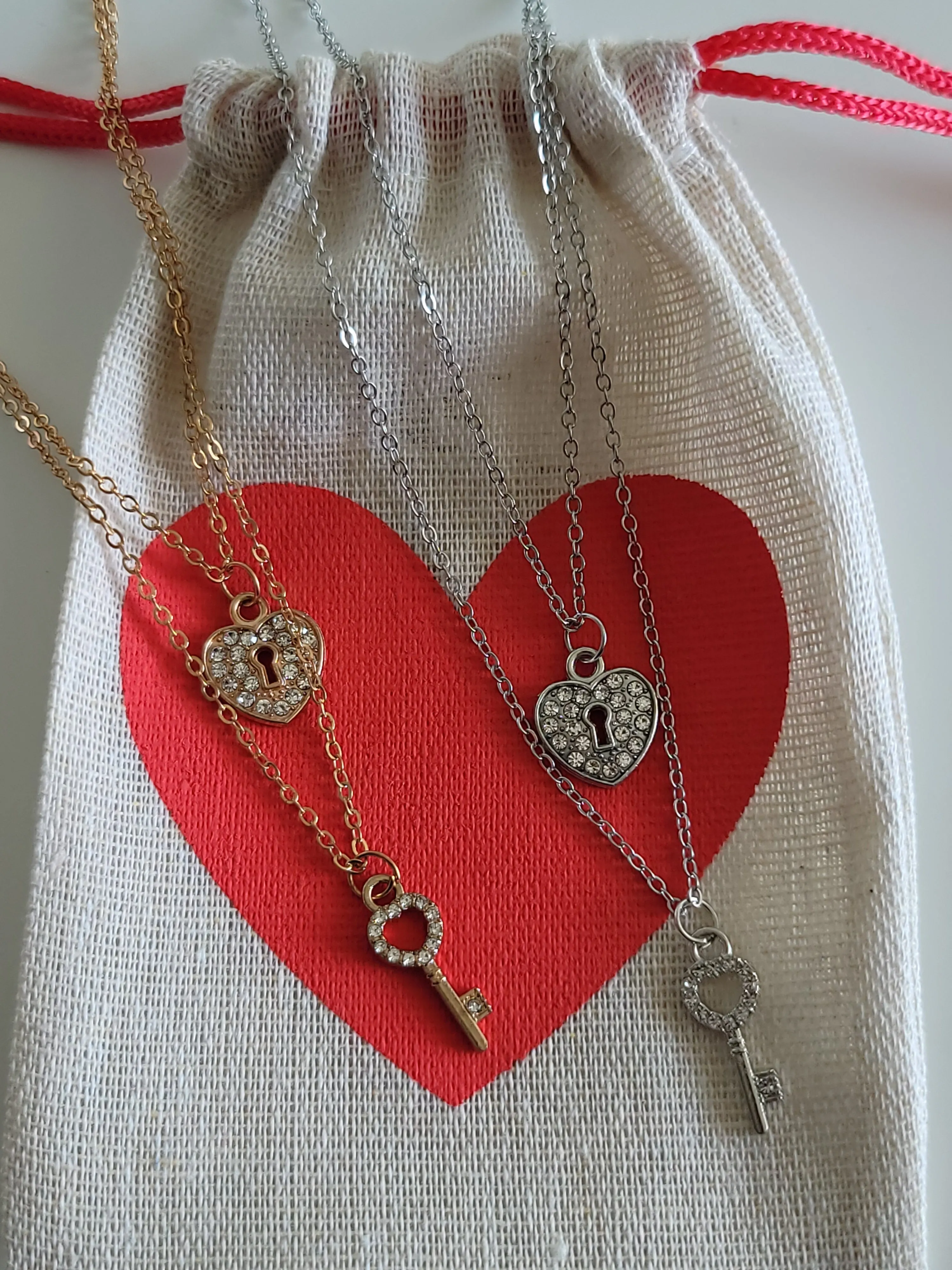 Lock & Key Charm Layered Necklace