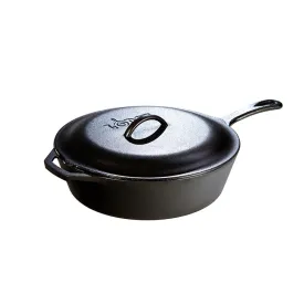 Lodge 5 Quart Cast Iron Covered Deep Skillet