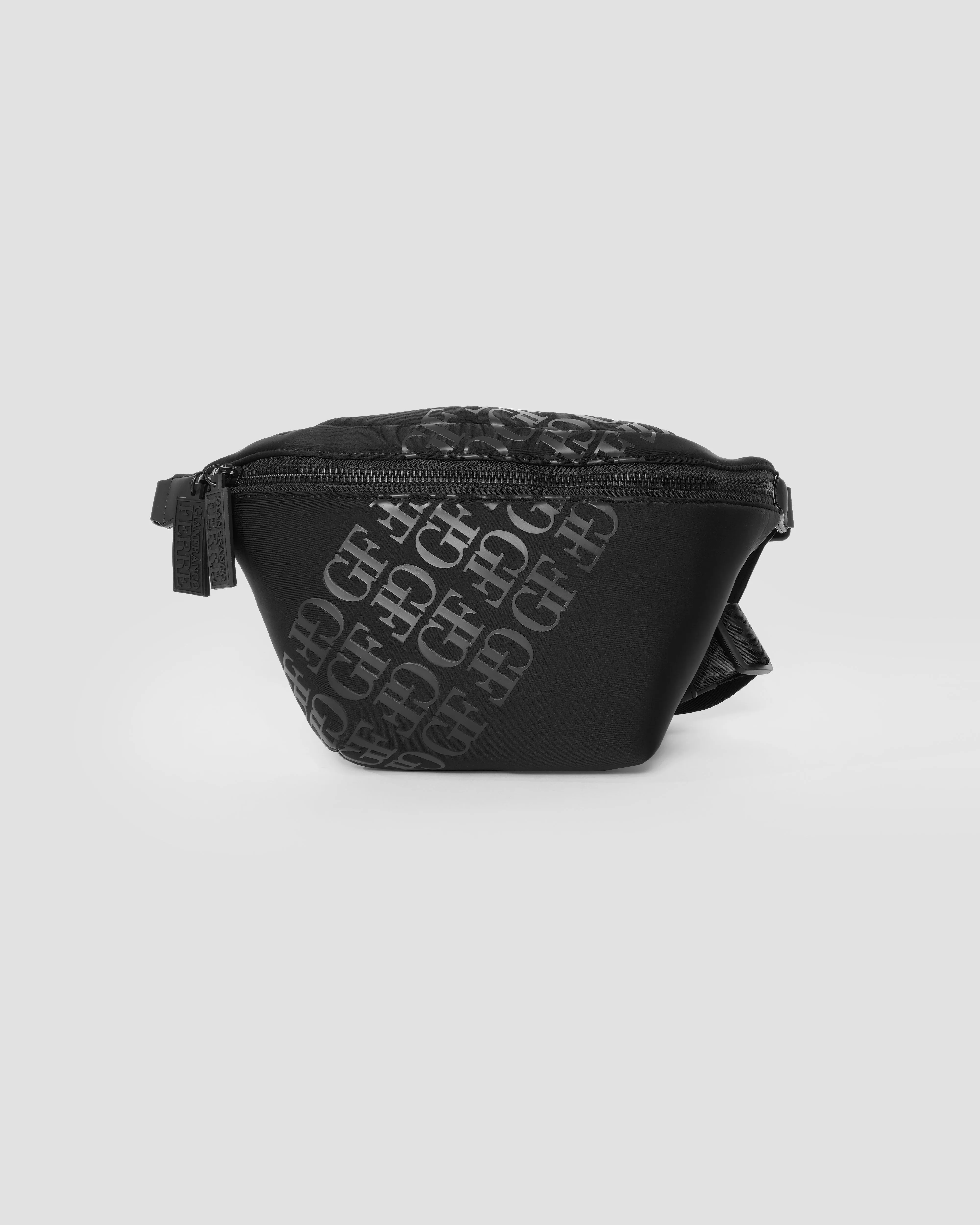 Logo Print Black Belt Bag