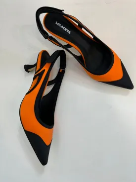 Lola Cruz Orange Neoprene Slingback