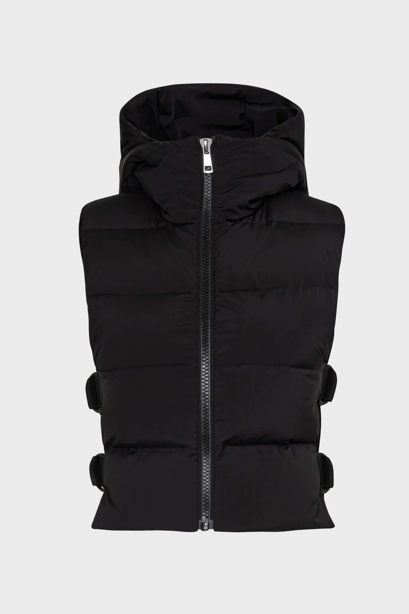 Lola Quilted Full Zip Gilet With Adjustable Side Buckles - Black