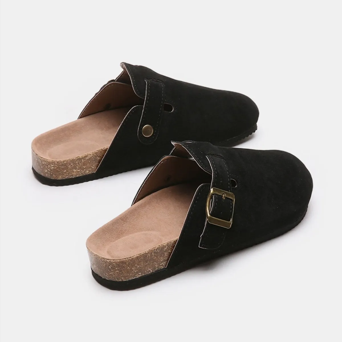 London Suede Buckle Slide