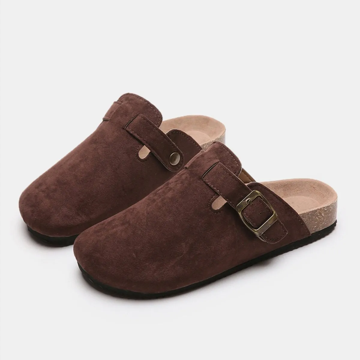 London Suede Buckle Slide