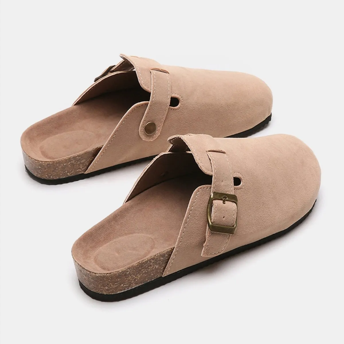 London Suede Buckle Slide