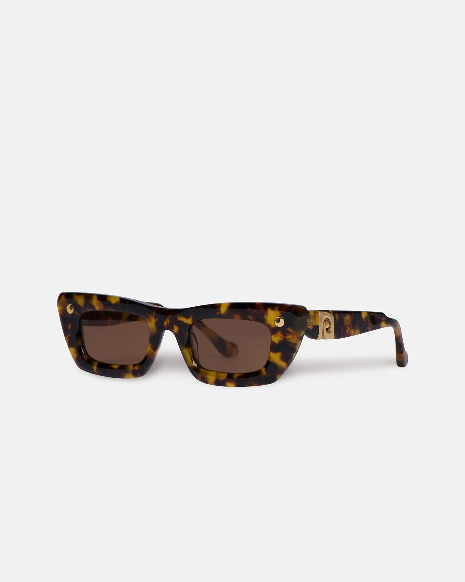 Londyn - Bio-Plastic Oversized Cat-Eye Sunglasses - Dark Amber