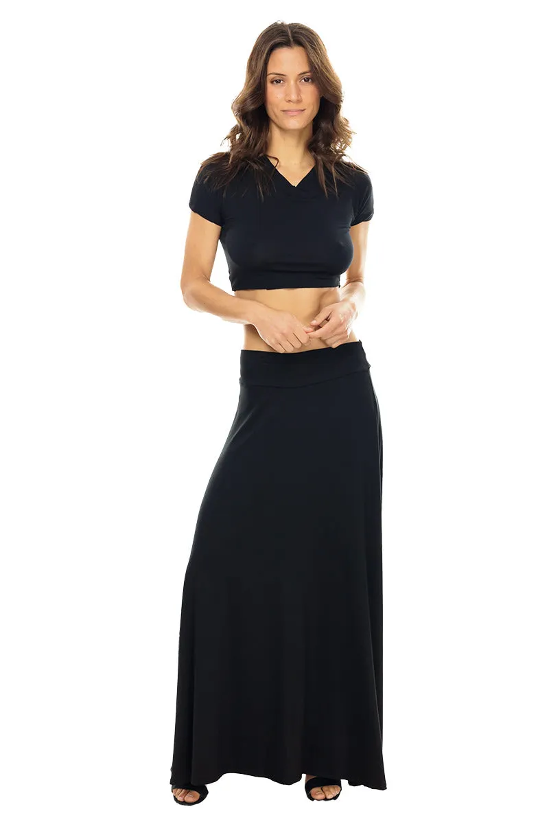 Long Black Cleo Skirt