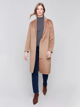 Long Double-Faced Wool Coat - Truffle