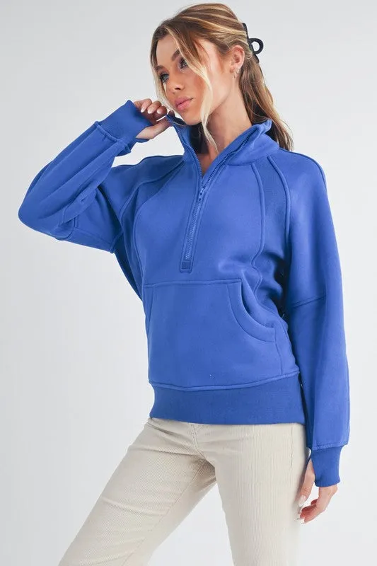 Long Dove Funnel Neck Half Long Zip