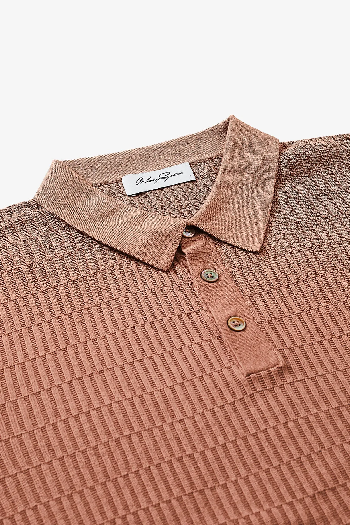 Long Island Knitted Polo - Terracotta