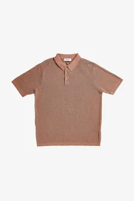 Long Island Knitted Polo - Terracotta