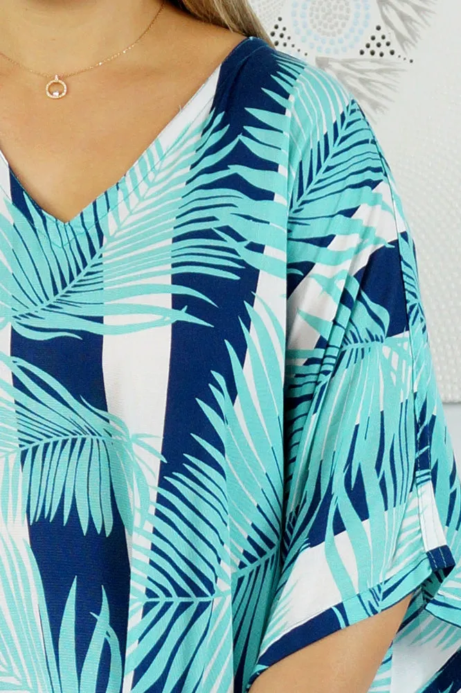 Long Kaftan "Leaf-Stripe"