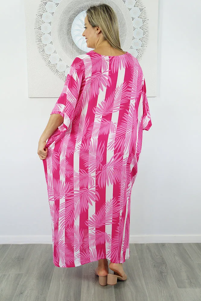 Long Kaftan "Leaf-Stripe"