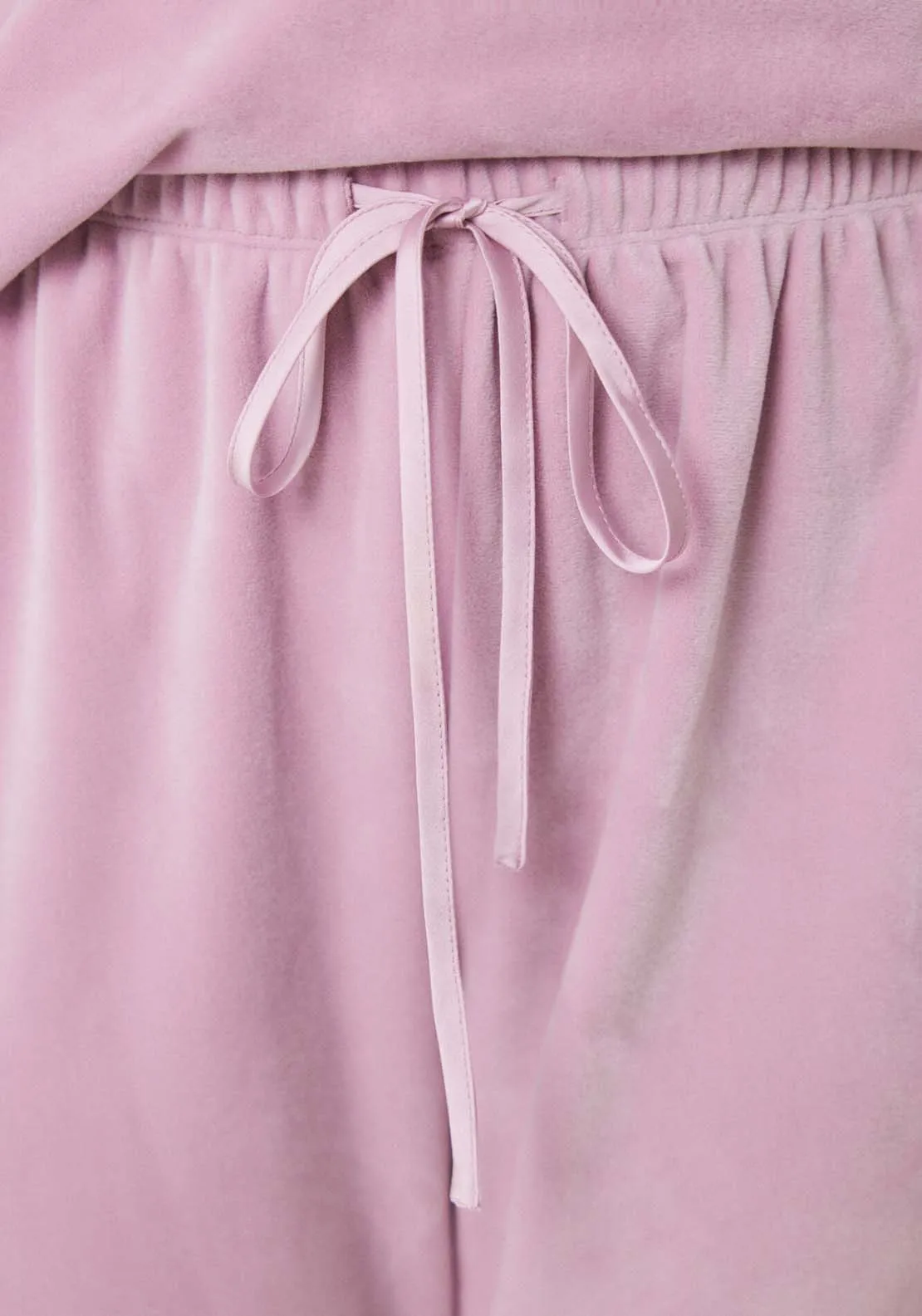 Long pink soft touch velvet pajamas - Pink