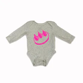 LONG SLEEVE FLUORESCENT PINK CLAW MONEY BABY ONESIE