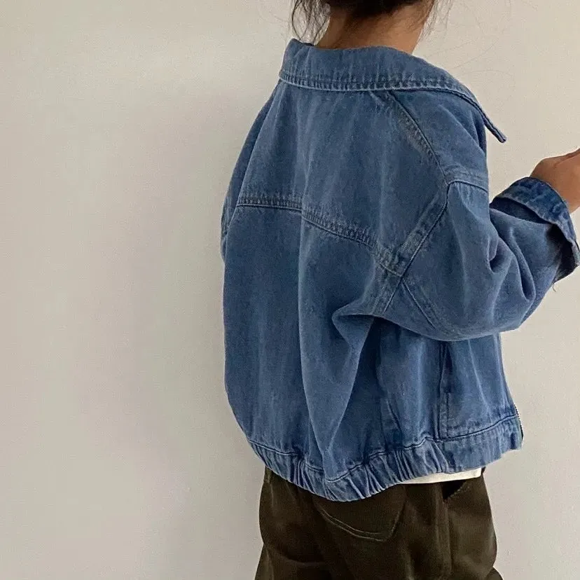 Long-Sleeved Loose Retro Denim Jacket