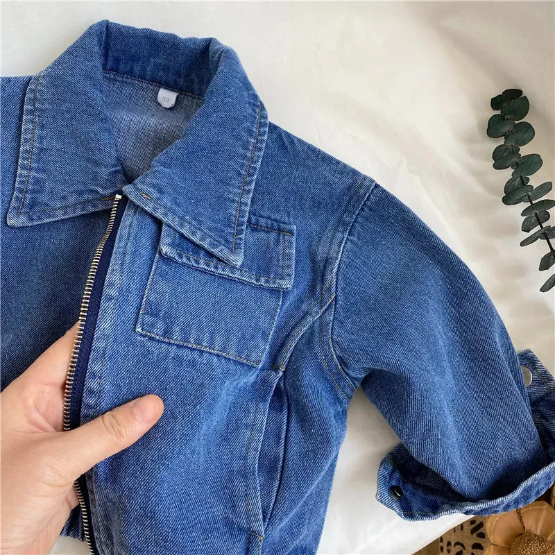 Long-Sleeved Loose Retro Denim Jacket