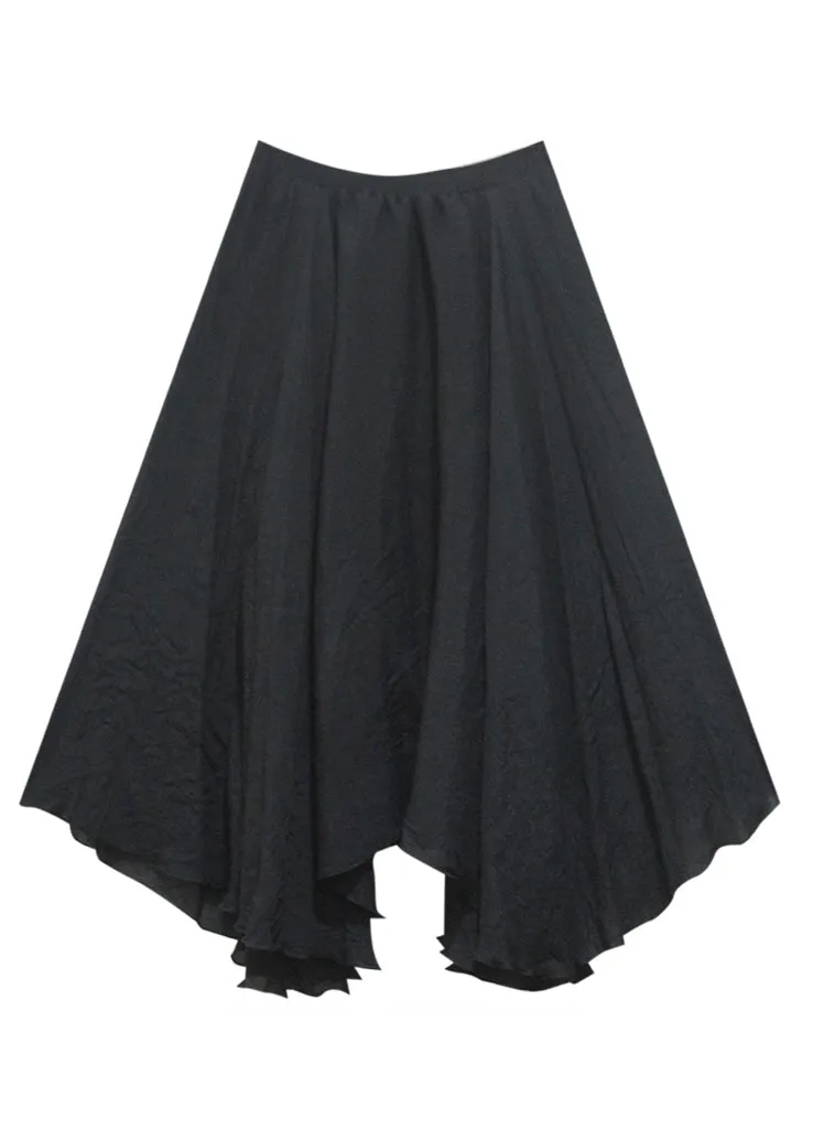 Loose Black Elastic Waist A Line Skirt Summer LY9359