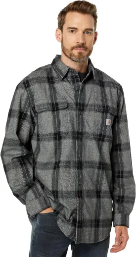 Loose Fit Heavyweight Flannel Shirt Asphalt Gray